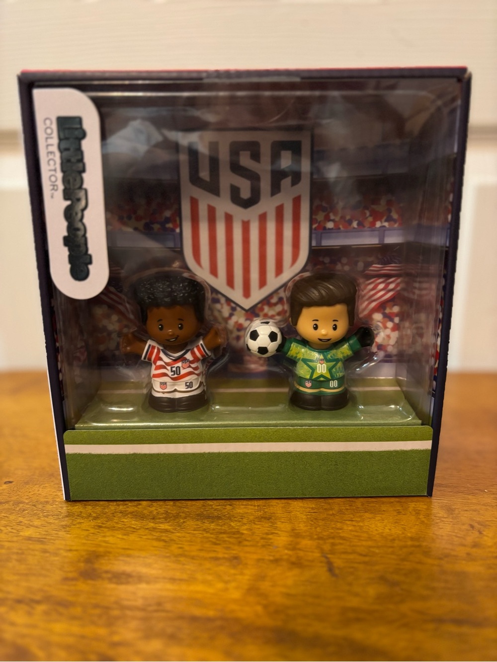 Little People USA Soccer Duo Collectible - Red & Green